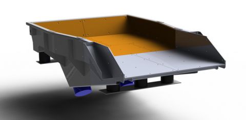 Vibrating trough conveyor with unbalanced motor